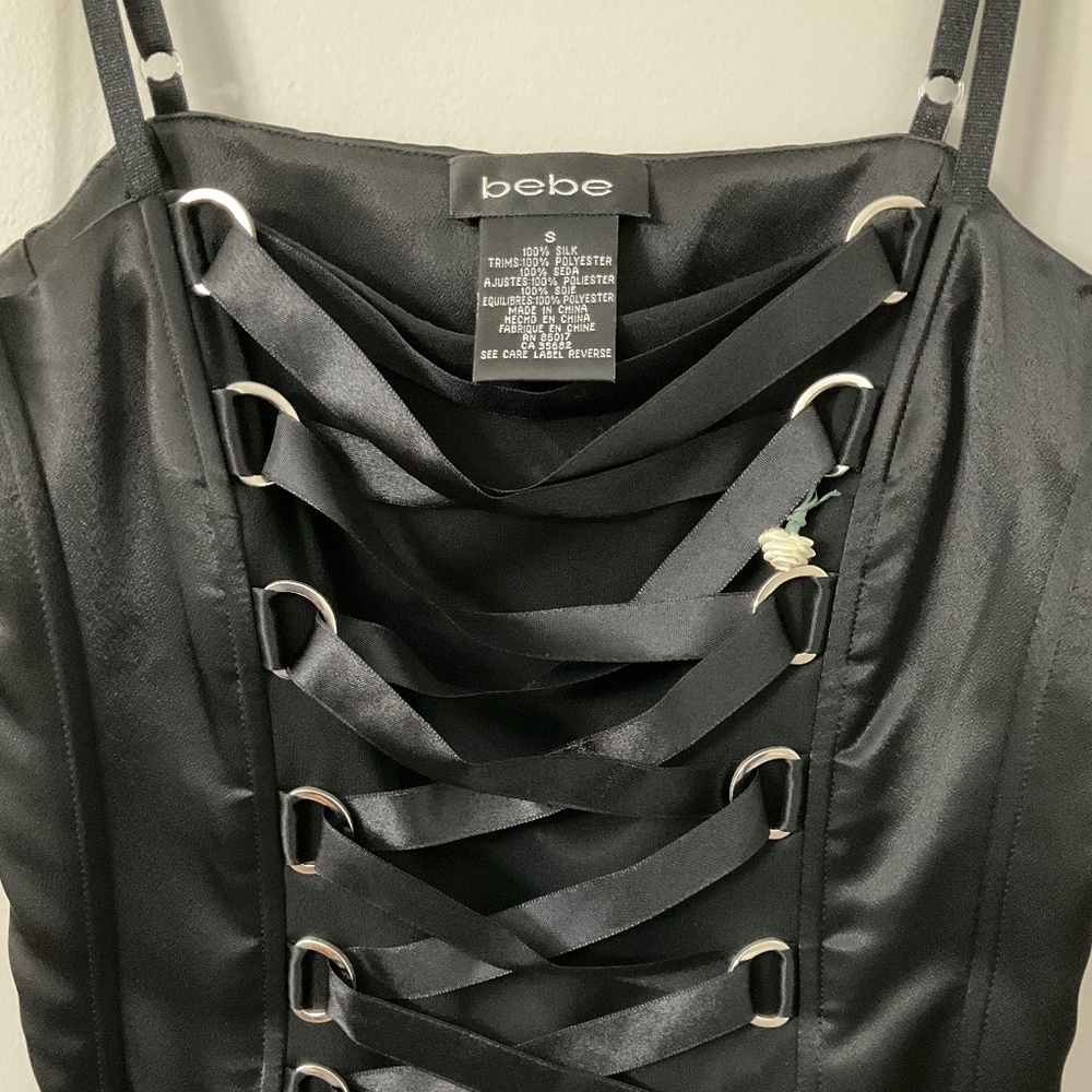 bebe lace up corset dress vintage Y2K